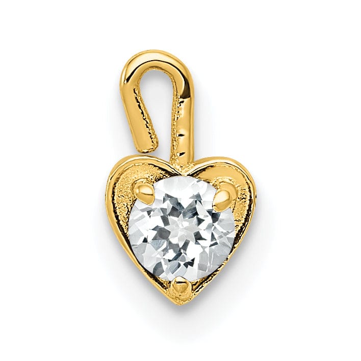 Lovely Rita's Pendants & Charms 14k Yellow Gold April Birthstone Heart Charm