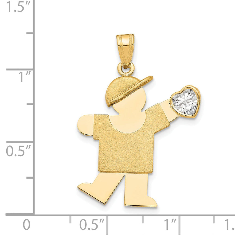 Lovely Rita's Pendants & Charms 14k Yellow Gold April Birthstone Kiss Boy Charm