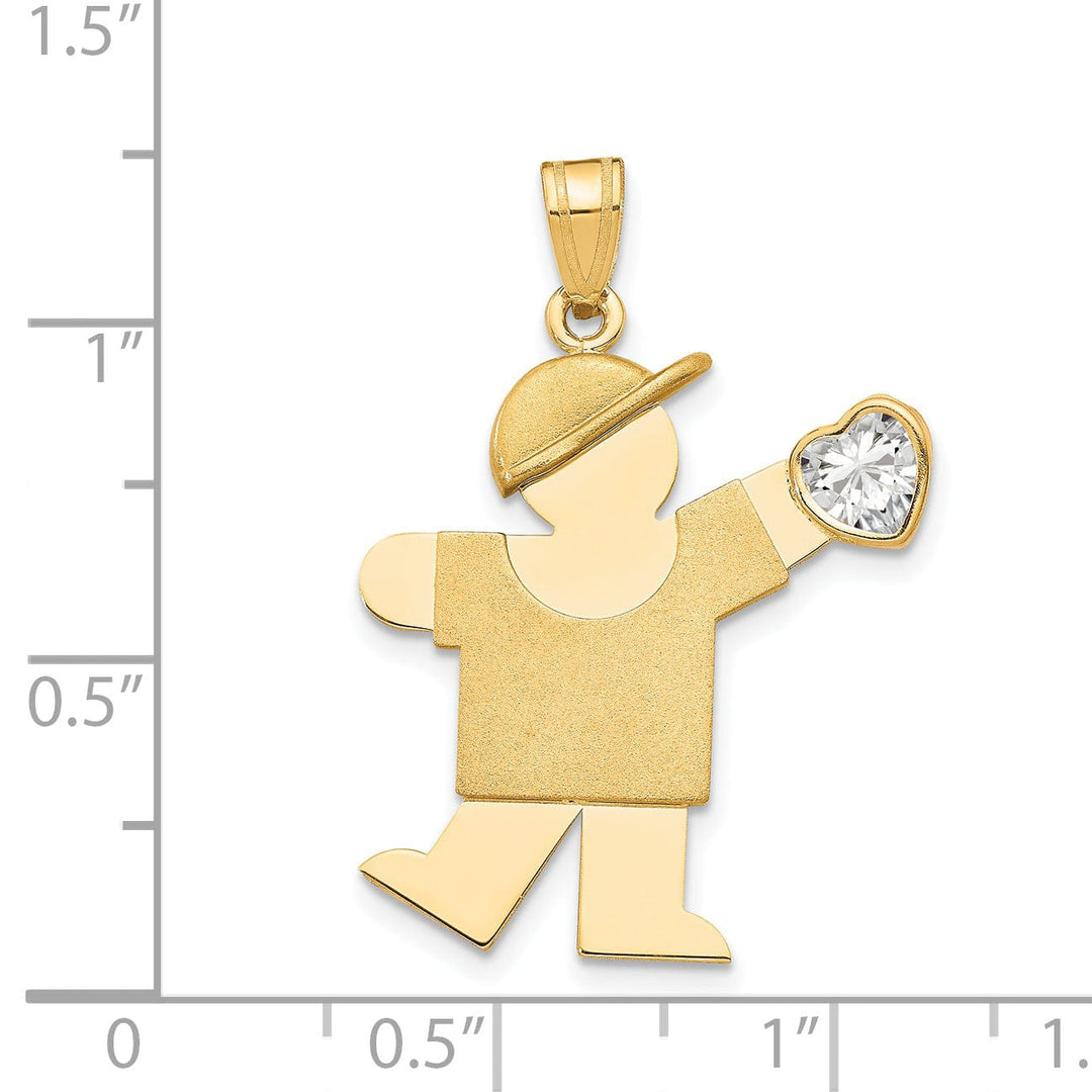 Lovely Rita's Pendants & Charms 14k Yellow Gold April Birthstone Kiss Boy Charm