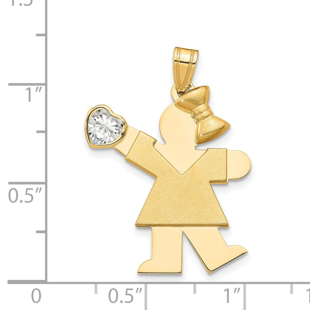 Lovely Rita's Pendants & Charms 14k Yellow Gold April Birthstone Kiss Girl Charm