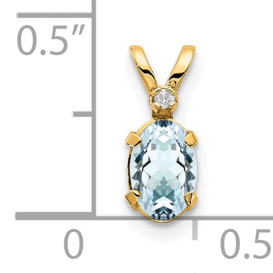 Lovely Rita's Pendants & Charms 14k Yellow Gold Aquamarine Birthstone Pendant
