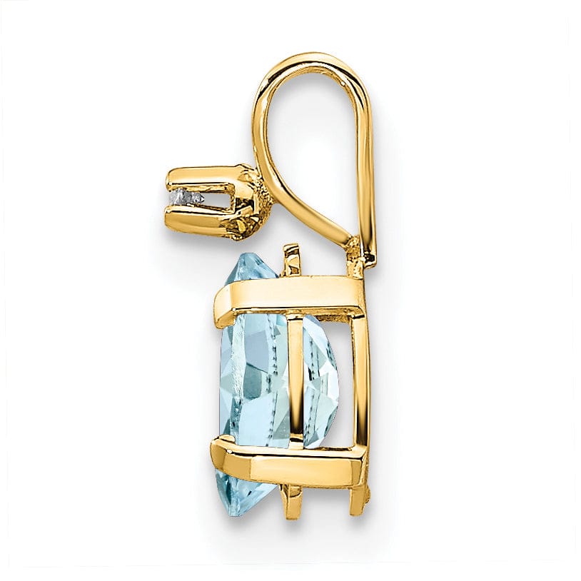 Lovely Rita's Pendants & Charms 14k Yellow Gold Aquamarine Birthstone Pendant