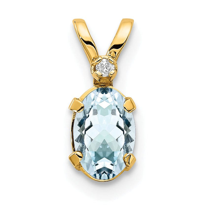 Lovely Rita's Pendants & Charms 14k Yellow Gold Aquamarine Birthstone Pendant