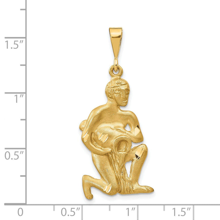 Lovely Rita's Pendants & Charms 14k Yellow Gold Aquarius Zodiac Charm Pendant