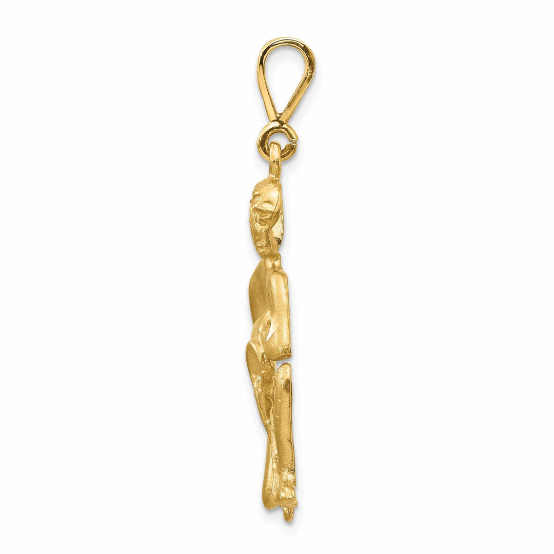 Lovely Rita's Pendants & Charms 14k Yellow Gold Aquarius Zodiac Charm Pendant