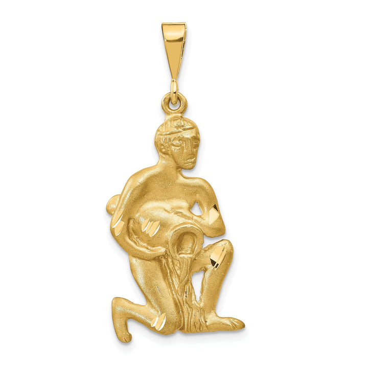 Lovely Rita's Pendants & Charms 14k Yellow Gold Aquarius Zodiac Charm Pendant