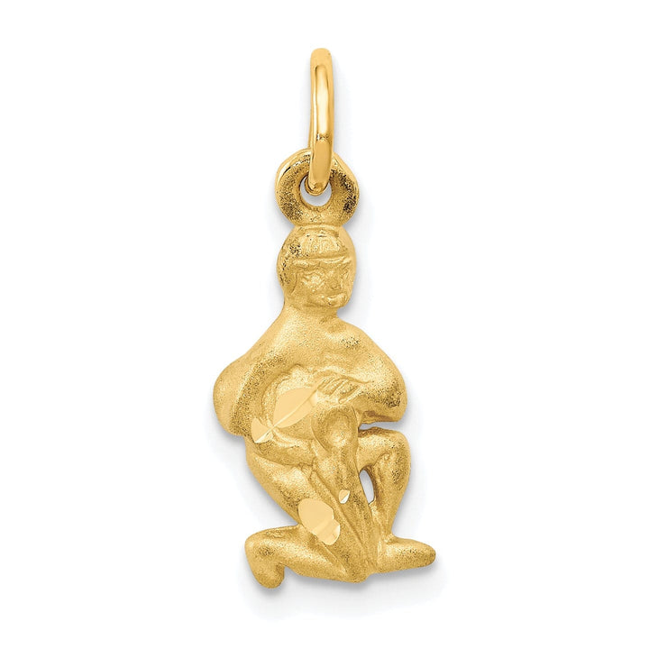 Lovely Rita's Pendants & Charms 14k Yellow Gold Aquarius Zodiac Charm Pendant