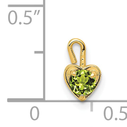 Lovely Rita's Pendants & Charms 14k Yellow Gold August Birthstone Heart Charm
