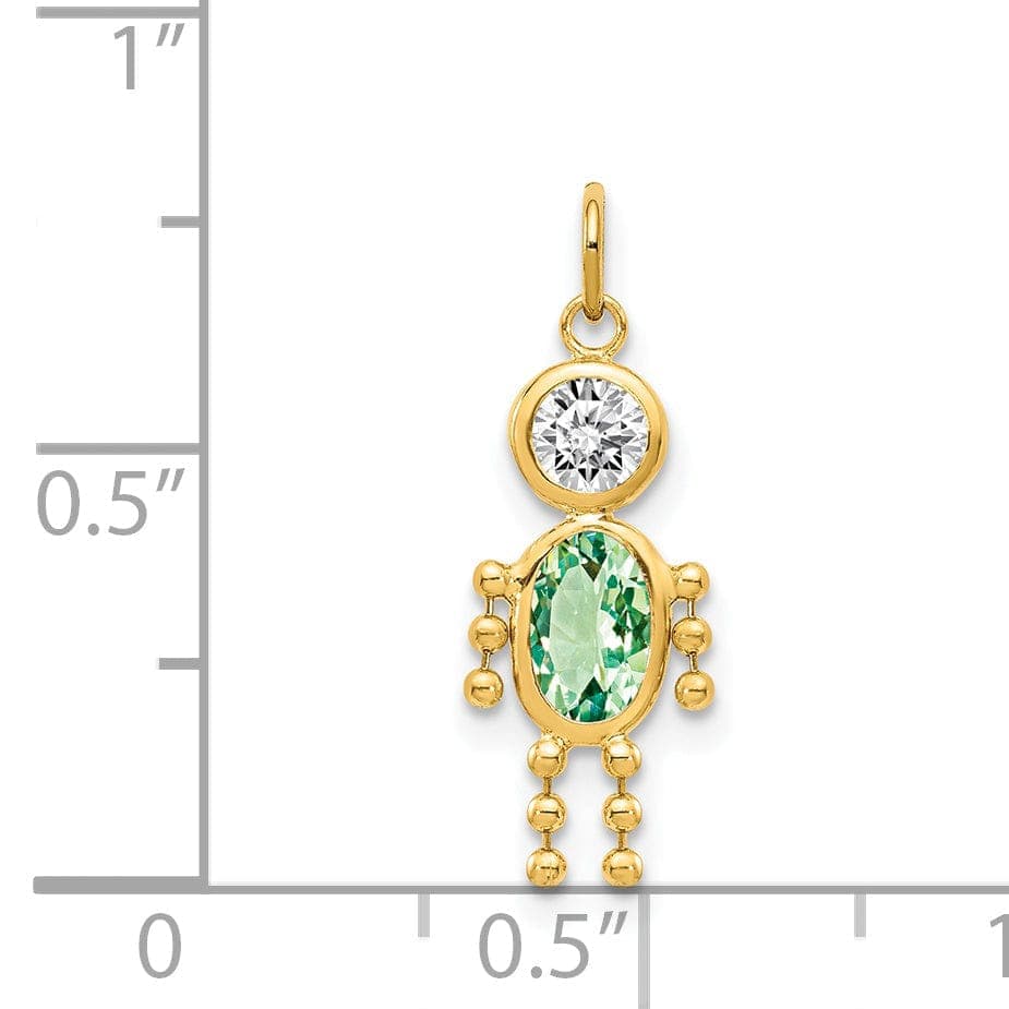 Lovely Rita's Pendants & Charms 14k Yellow Gold August Boy Gemstone Charm