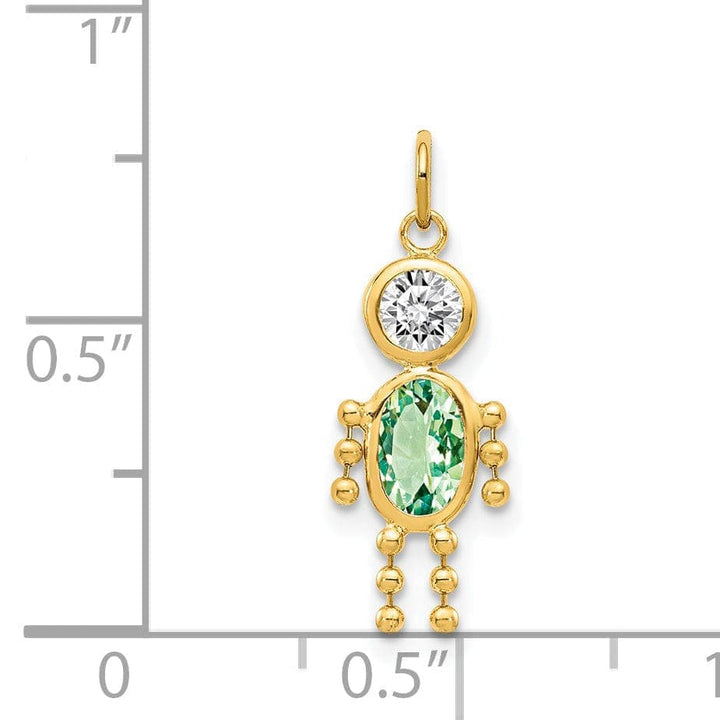 Lovely Rita's Pendants & Charms 14k Yellow Gold August Boy Gemstone Charm