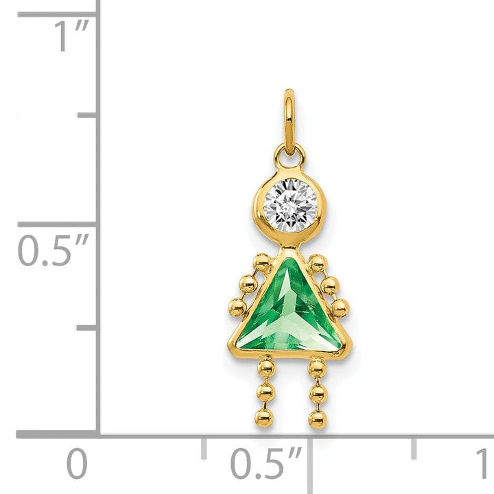 Lovely Rita's Pendants & Charms 14k Yellow Gold August Girl Gemstone Charm