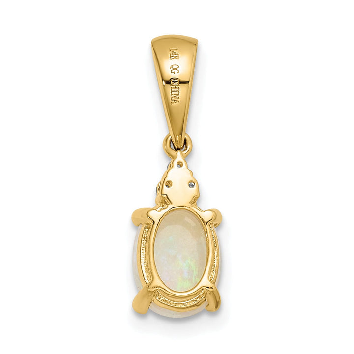 Lovely Rita's Pendants & Charms 14k Yellow Gold Austrian Opal Diamond Pendant