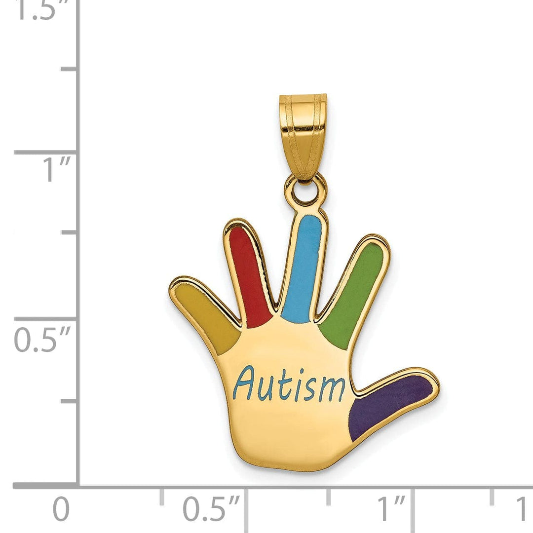 Lovely Rita's Pendants & Charms 14k Yellow Gold Autism Handprint Pendant