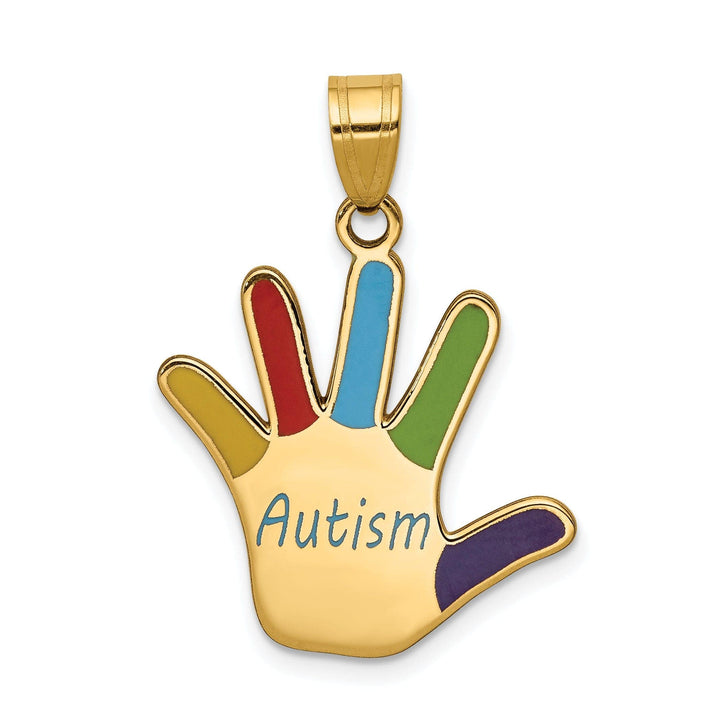 Lovely Rita's Pendants & Charms 14k Yellow Gold Autism Handprint Pendant