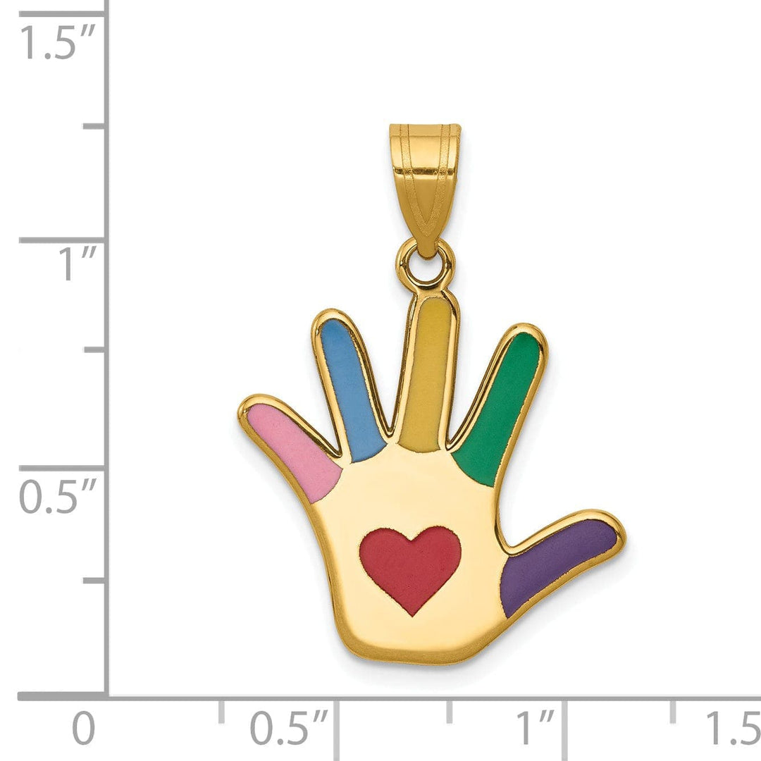 Lovely Rita's Pendants & Charms 14k Yellow Gold Autism Heart Handprint Charm