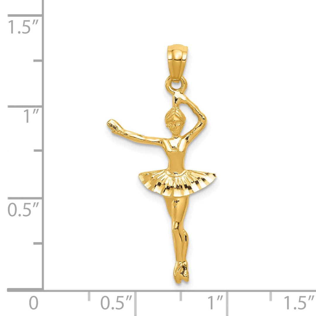 Lovely Rita's Pendants & Charms 14k Yellow Gold Ballerina Charm Pendant