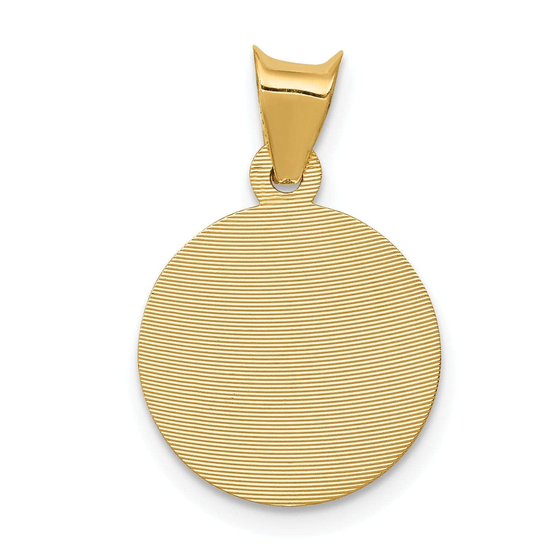 Lovely Rita's Pendants & Charms 14k Yellow Gold Baptism Circle Medal Pendant. Engraving fee $22.00.
