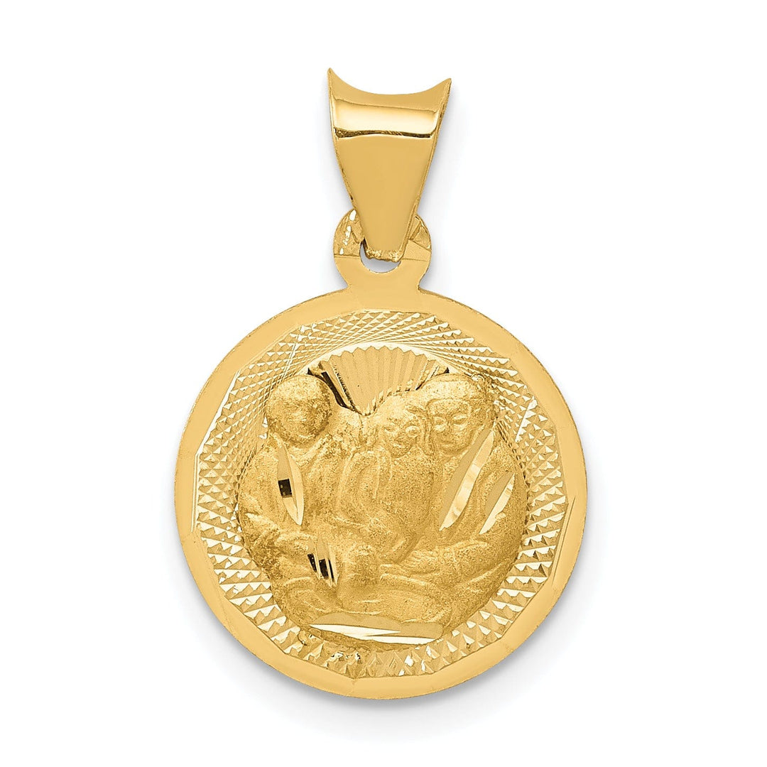 Lovely Rita's Pendants & Charms 14k Yellow Gold Baptism Circle Medal Pendant. Engraving fee $22.00.