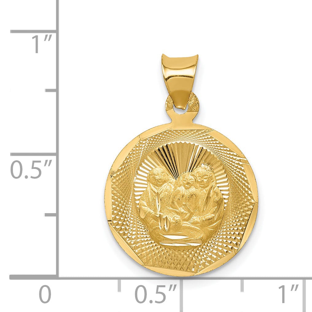 Lovely Rita's Pendants & Charms 14k Yellow Gold Baptism Circle Medal Pendant. Engraving fee $22.00.