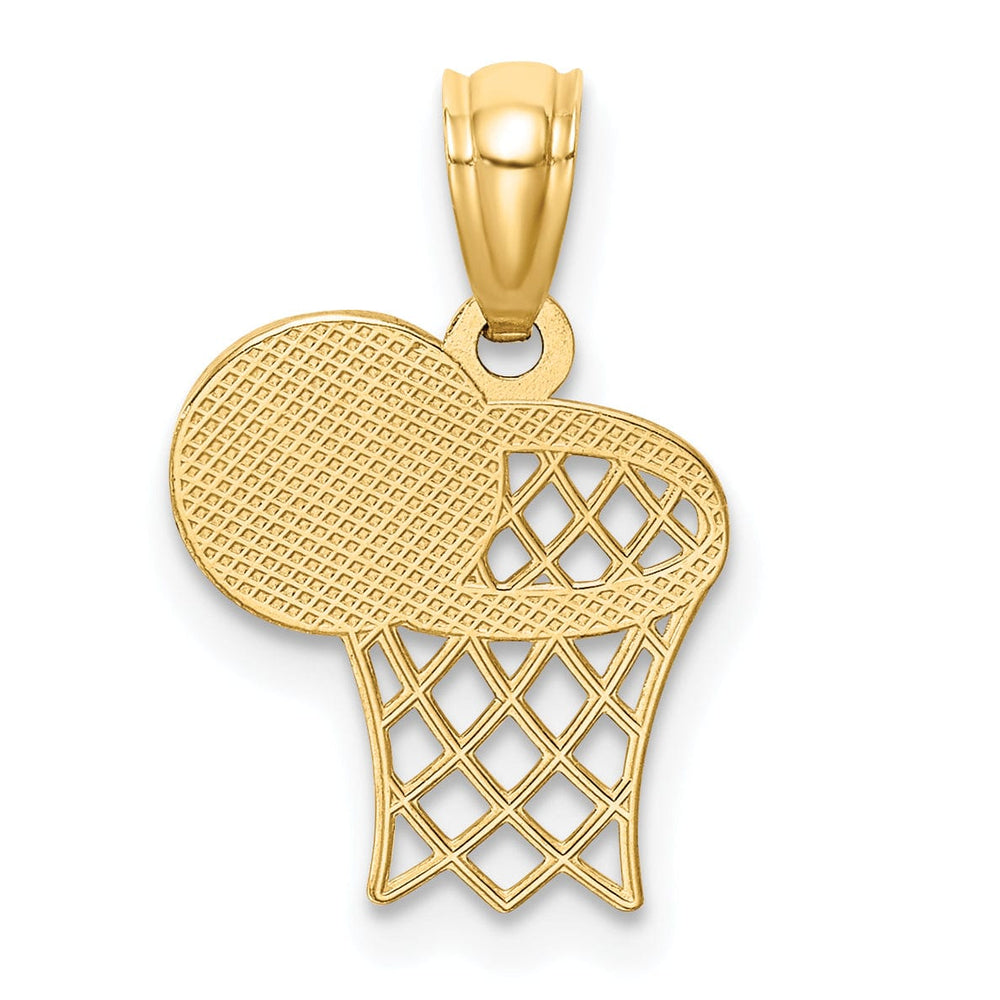 Lovely Rita's Pendants & Charms 14k Yellow Gold Basketball and Hoop Pendant