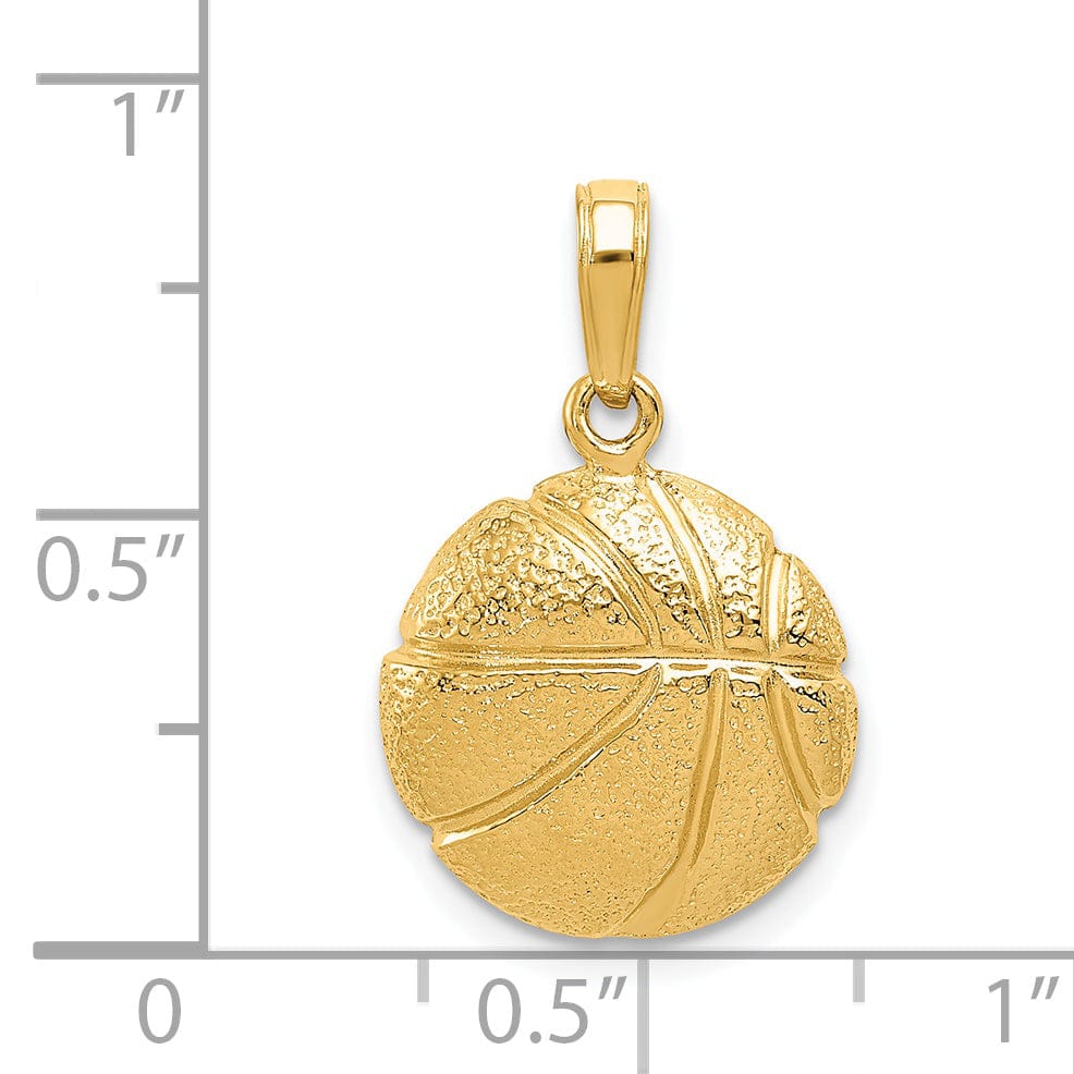 Lovely Rita's Pendants & Charms 14k Yellow Gold Basketball Charm Pendant