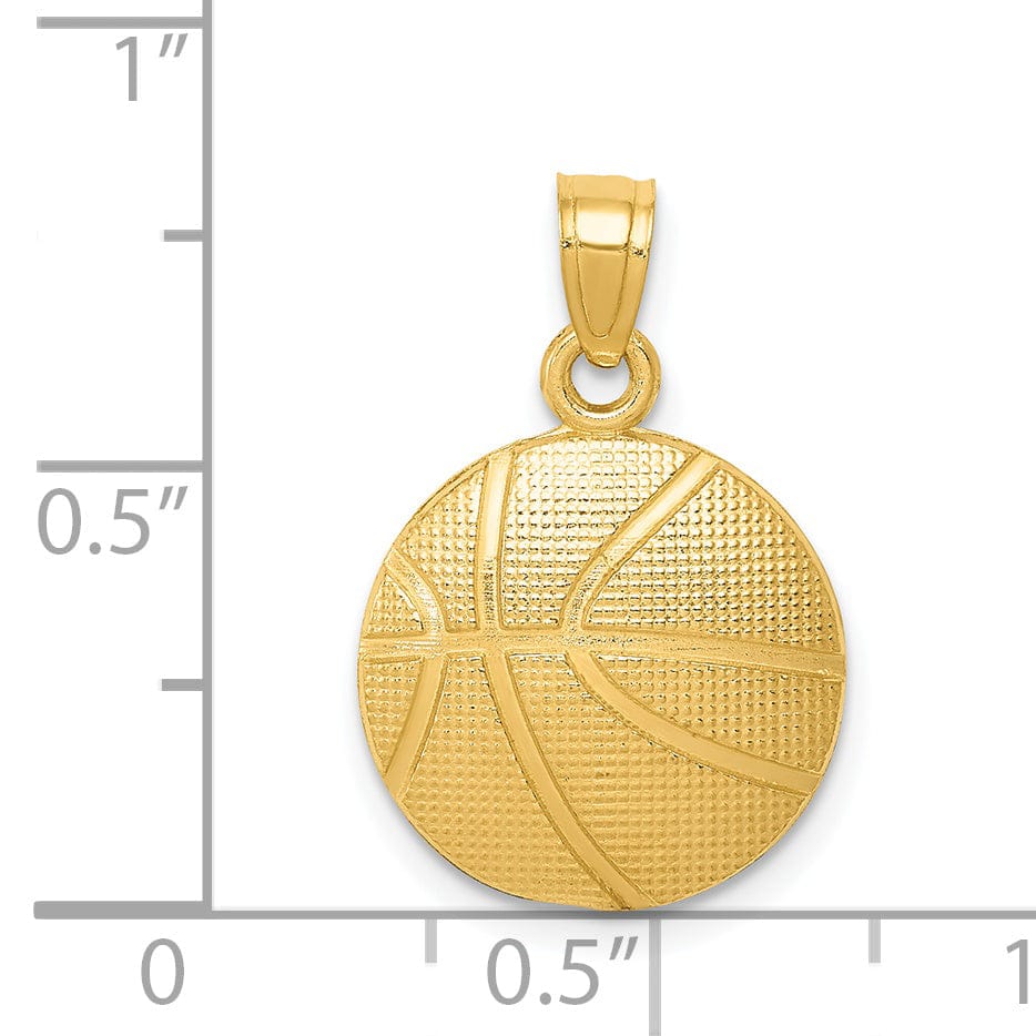 Lovely Rita's Pendants & Charms 14k Yellow Gold Basketball Charm Pendant