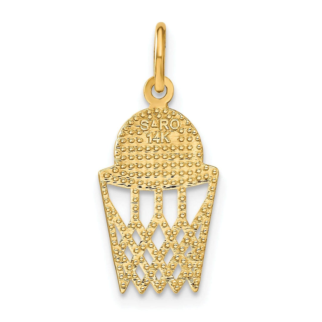 Lovely Rita's Pendants & Charms 14k Yellow Gold Basketball in Net Charm Pendant