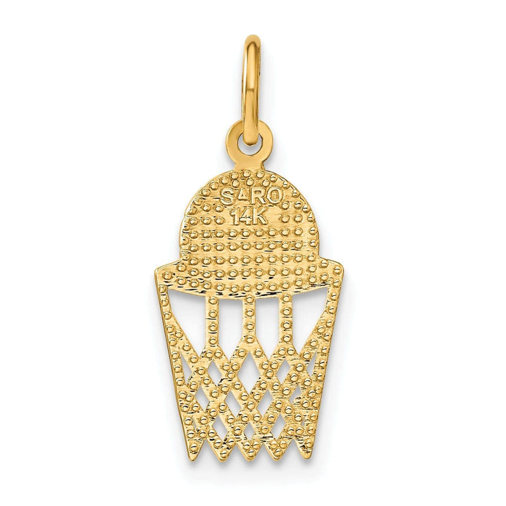 Lovely Rita's Pendants & Charms 14k Yellow Gold Basketball in Net Charm Pendant