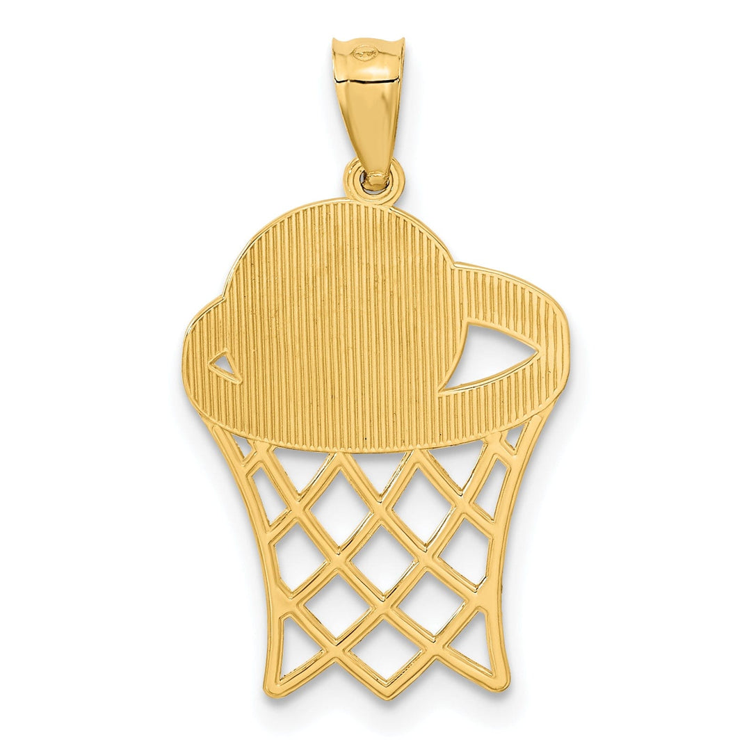 Lovely Rita's Pendants & Charms 14k Yellow Gold Basketball in Net Charm Pendant