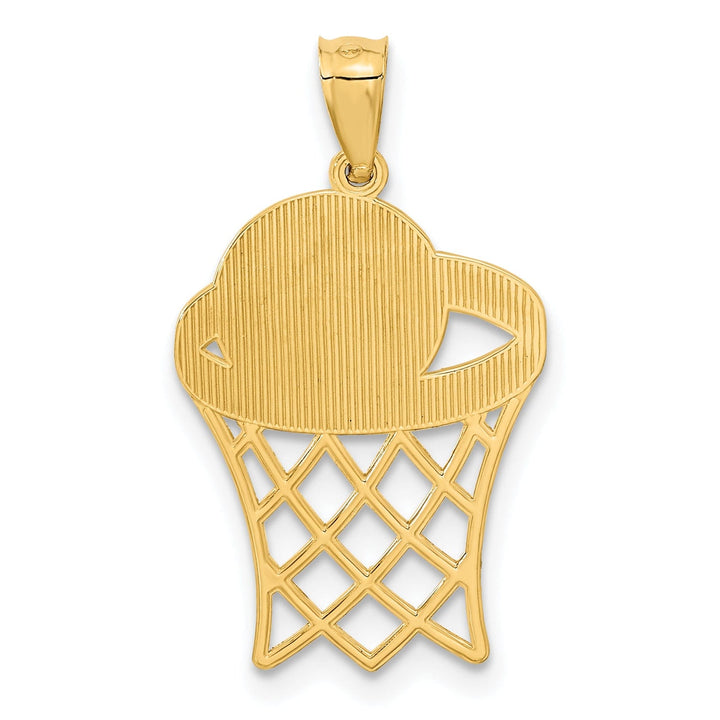 Lovely Rita's Pendants & Charms 14k Yellow Gold Basketball in Net Charm Pendant