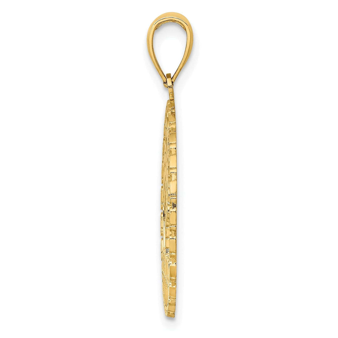 Lovely Rita's Pendants & Charms 14K Yellow Gold BERMUDA in Circle Design Palm Tree Pendant