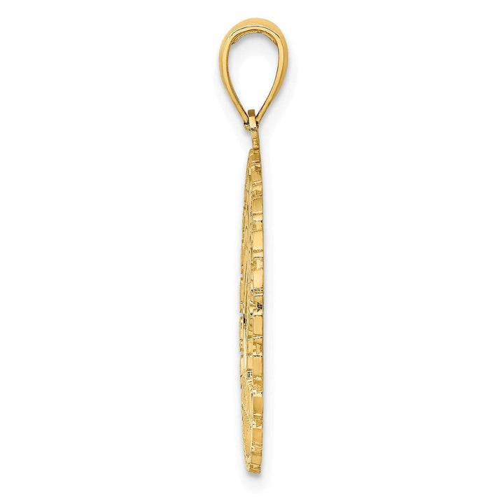 Lovely Rita's Pendants & Charms 14K Yellow Gold BERMUDA in Circle Design Palm Tree Pendant