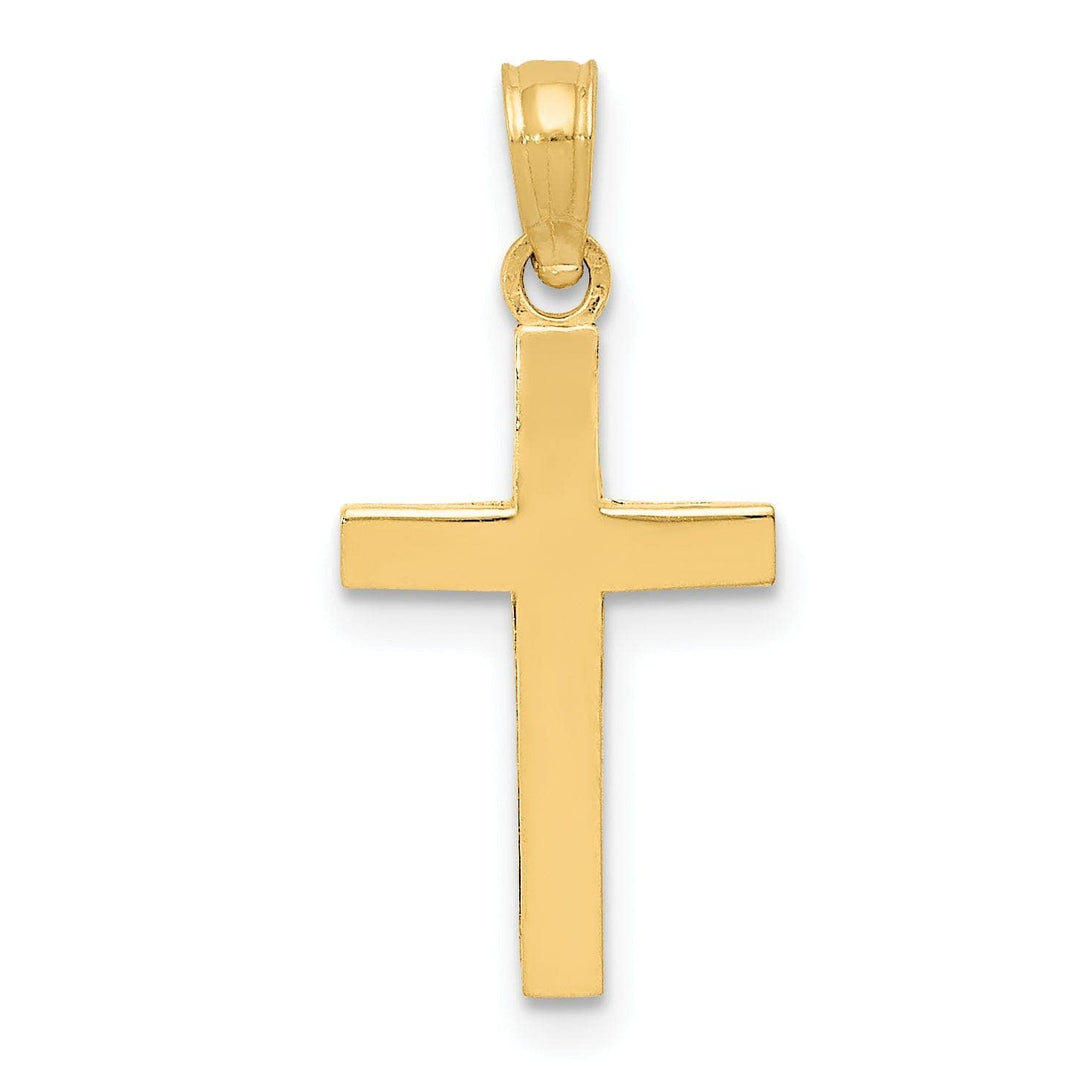 Lovely Rita's Pendants & Charms 14k Yellow Gold Beveled Cross Charm