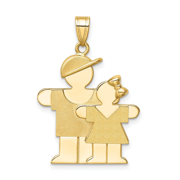 Lovely Rita's Pendants & Charms 14k Yellow Gold Big Boy/Little Girl Hugs Charm