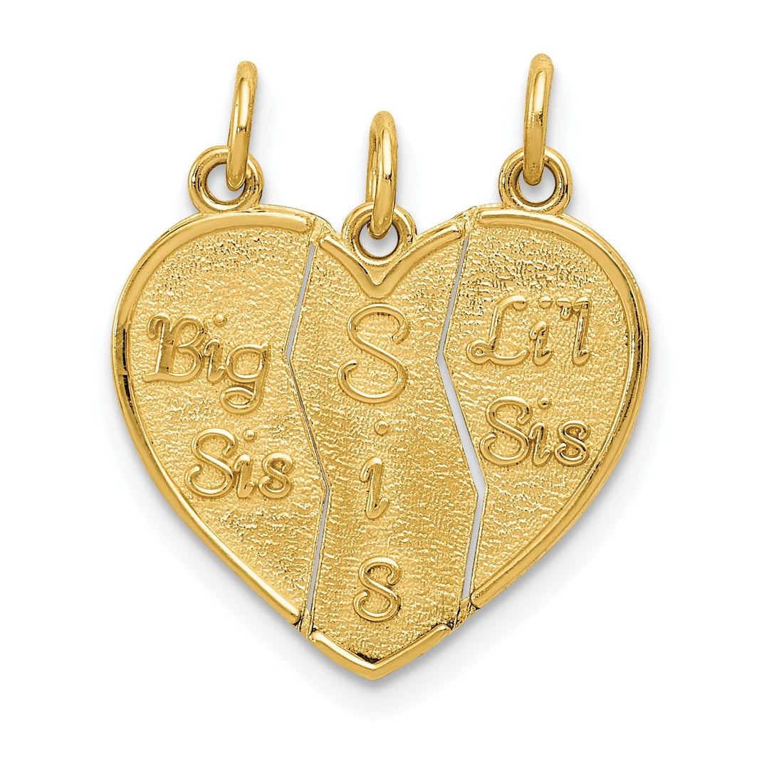 Lovely Rita's Pendants & Charms 14k Yellow Gold Big Sis and Lil Sis Charm