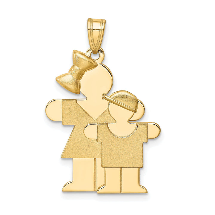 Lovely Rita's Pendants & Charms 14k Yellow Gold Big Sister/Little Boy Hugs Charm