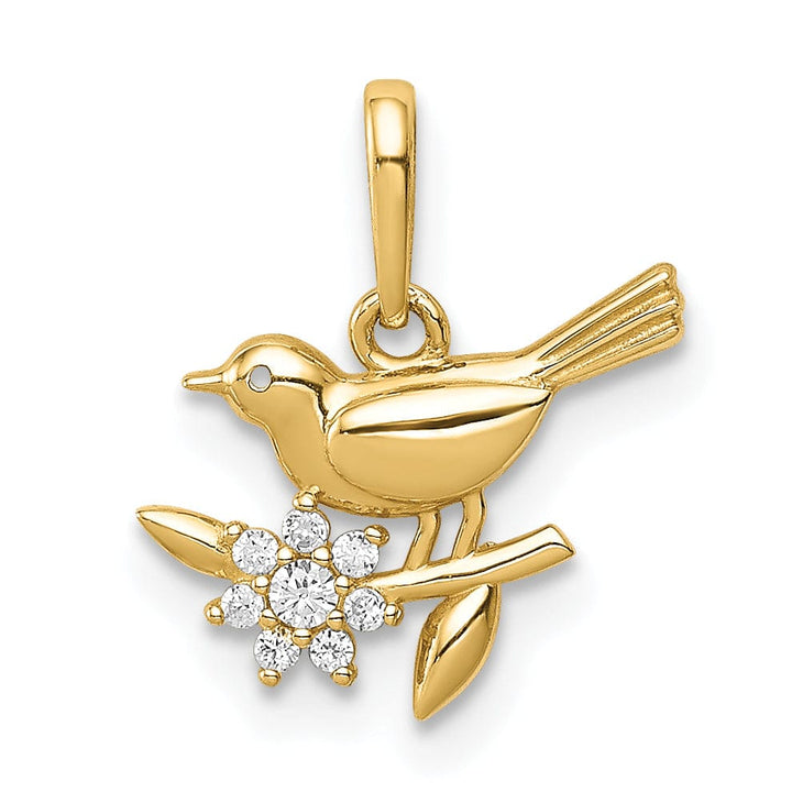 Lovely Rita's Pendants & Charms 14K Yellow Gold Bird on a Branch Design Pendant