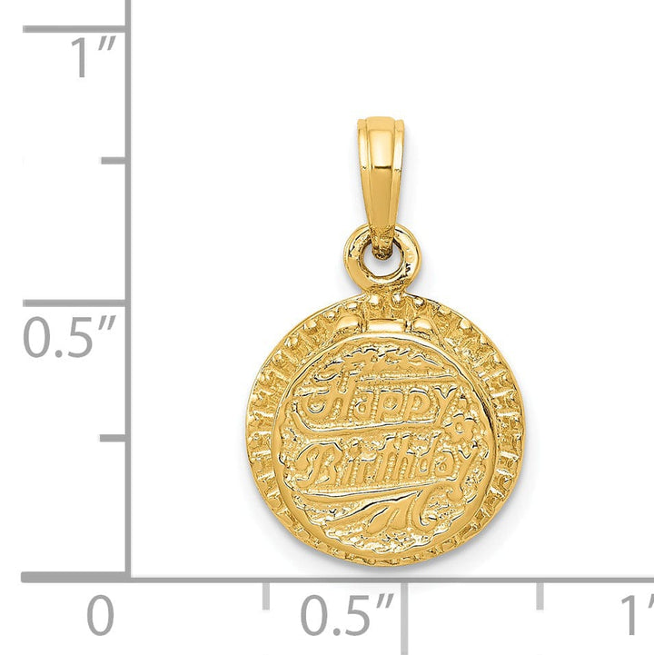 Lovely Rita's Pendants & Charms 14k Yellow Gold Birthday Cake Candle Pendant.
