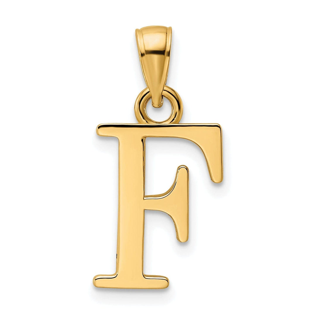 Lovely Rita's Pendants & Charms 14K Yellow Gold Block Design Large Initial Letter F Charm Pendant