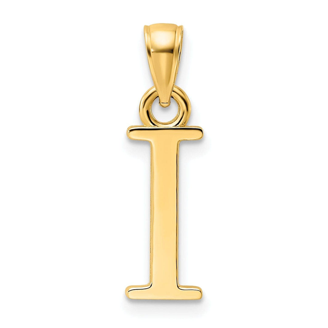 Lovely Rita's Pendants & Charms 14K Yellow Gold Block Design Large Initial Letter I Charm Pendant