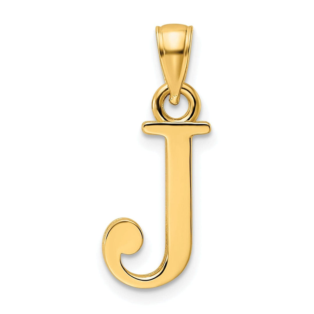 Lovely Rita's Pendants & Charms 14K Yellow Gold Block Design Large Initial Letter J Charm Pendant