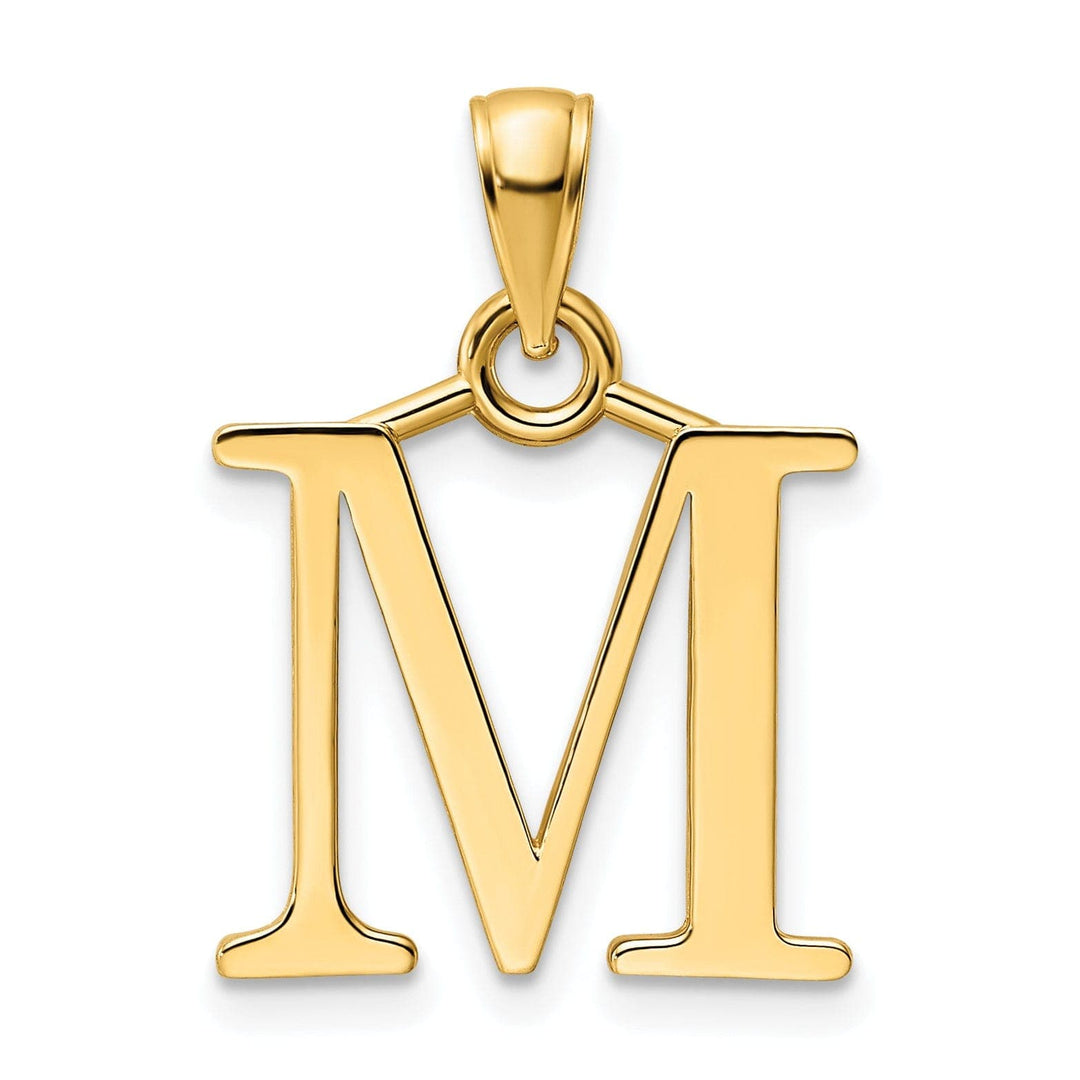 Lovely Rita's Pendants & Charms 14K Yellow Gold Block Design Large Initial Letter M Charm Pendant