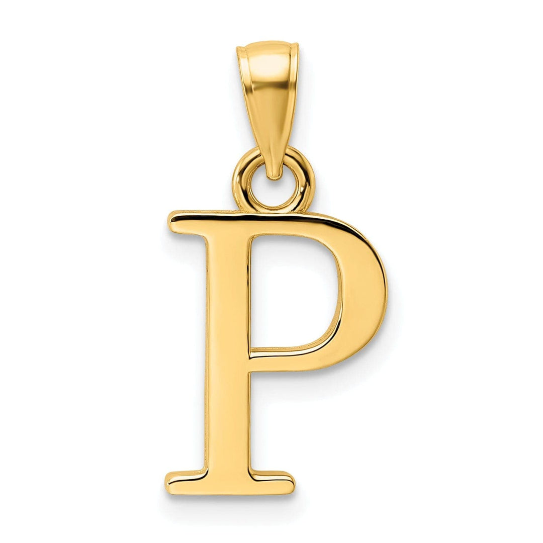 Lovely Rita's Pendants & Charms 14K Yellow Gold Block Design Large Initial Letter P Charm Pendant