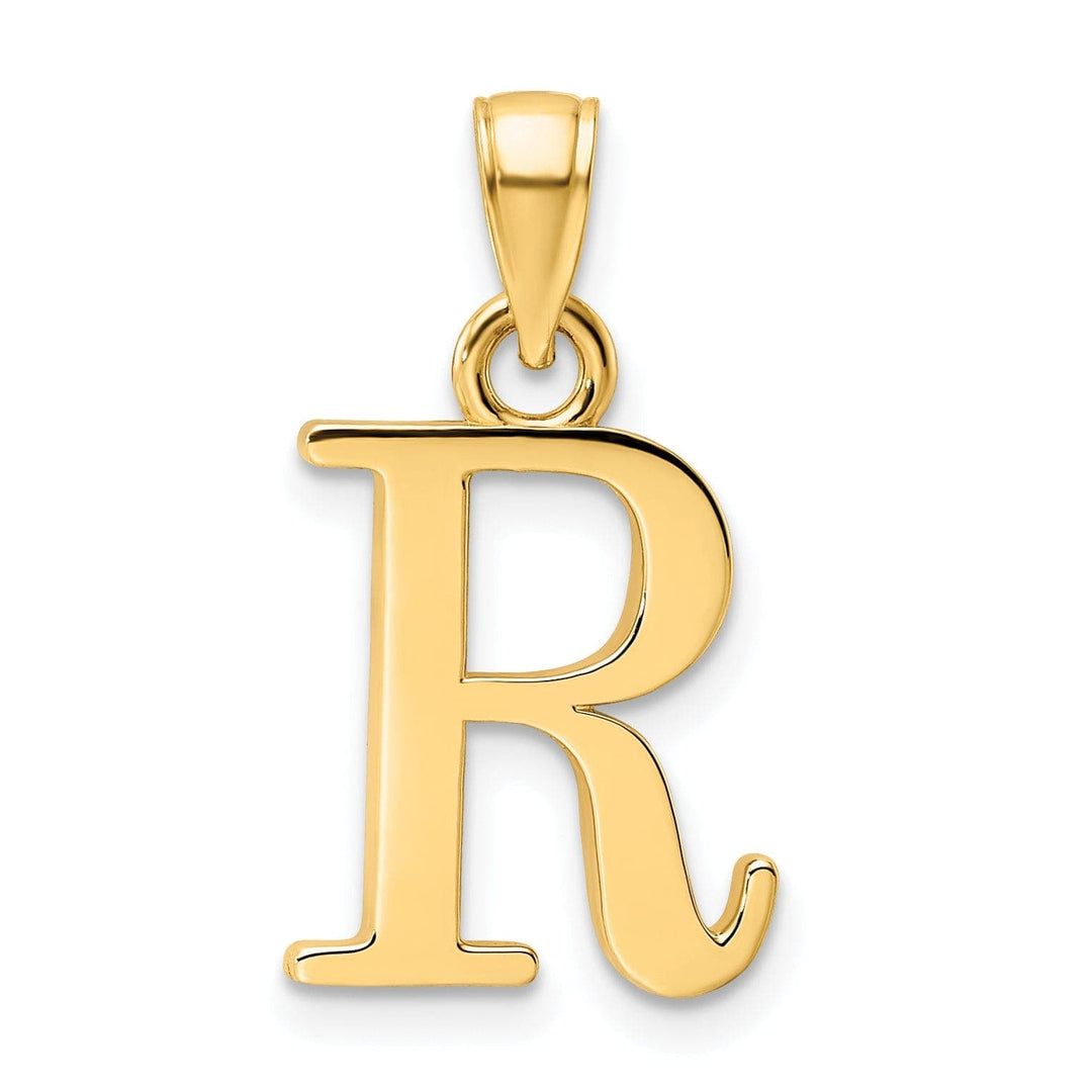 Lovely Rita's Pendants & Charms 14K Yellow Gold Block Design Large Initial Letter R Charm Pendant
