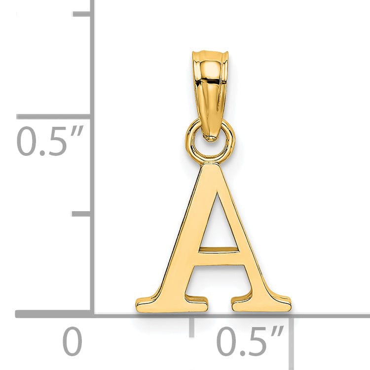 Lovely Rita's Pendants & Charms 14K Yellow Gold Block Design Small Letter A Initial Charm Pendant