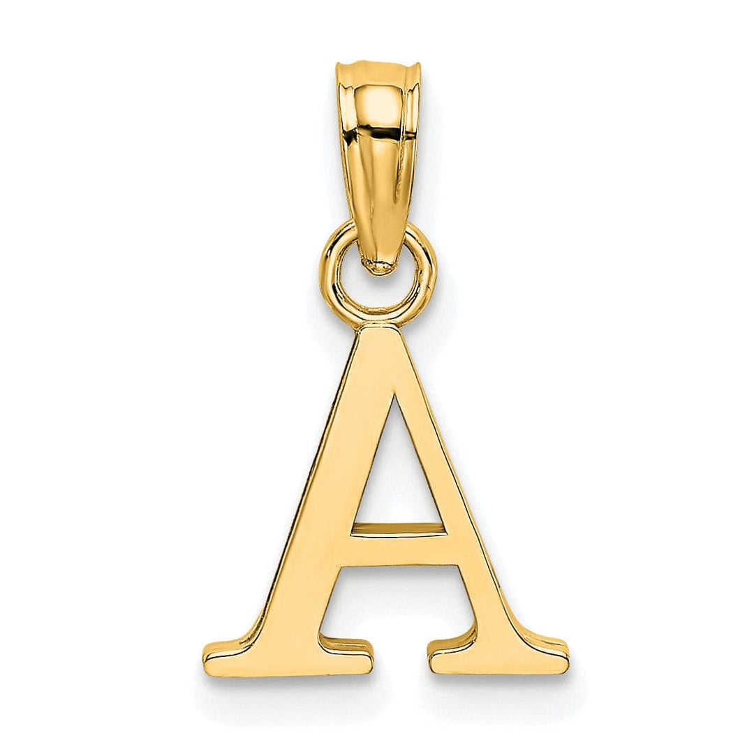 Lovely Rita's Pendants & Charms 14K Yellow Gold Block Design Small Letter A Initial Charm Pendant