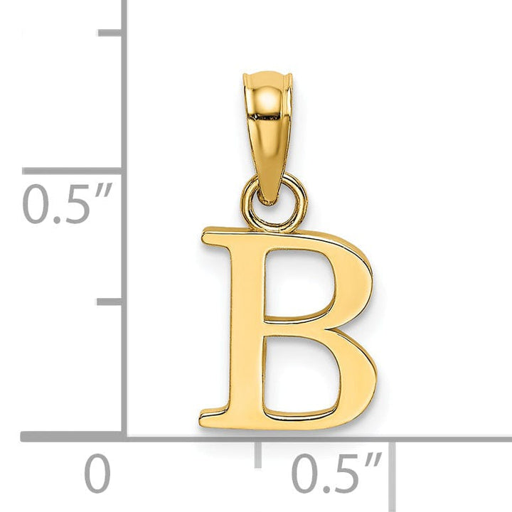 Lovely Rita's Pendants & Charms 14K Yellow Gold Block Design Small Letter B Initial Pendant