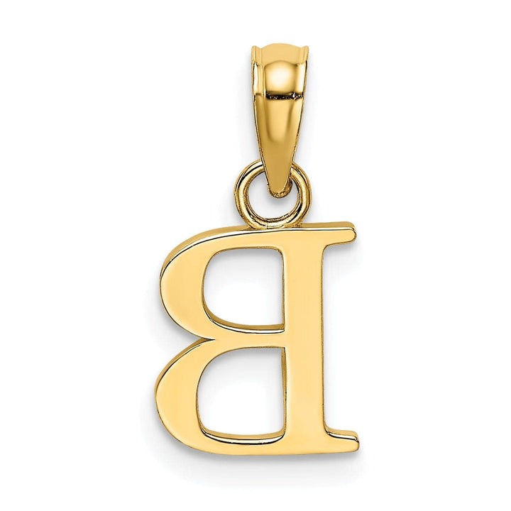 Lovely Rita's Pendants & Charms 14K Yellow Gold Block Design Small Letter B Initial Pendant