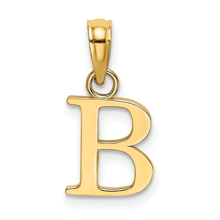 Lovely Rita's Pendants & Charms 14K Yellow Gold Block Design Small Letter B Initial Pendant