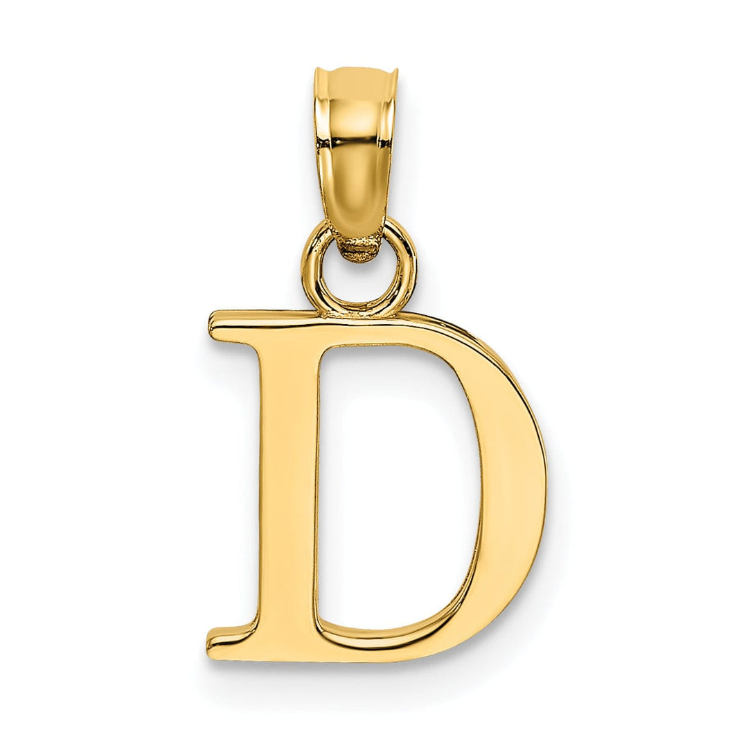Lovely Rita's Pendants & Charms 14K Yellow Gold Block Design Small Letter D Initial Charm Pendant